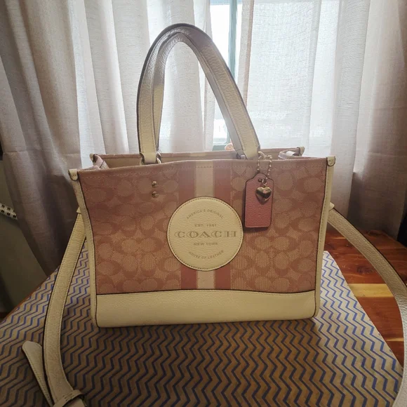 Coach Dempsey carryall in signature pink tote purse - Picture 13 of 16